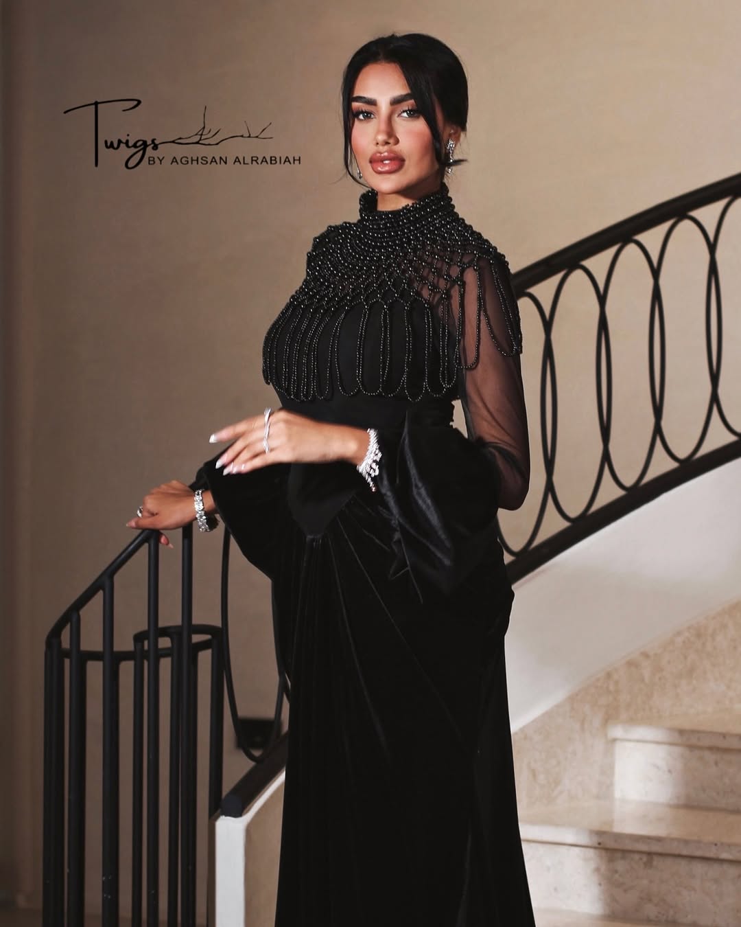 Black Velvet Neck Dress