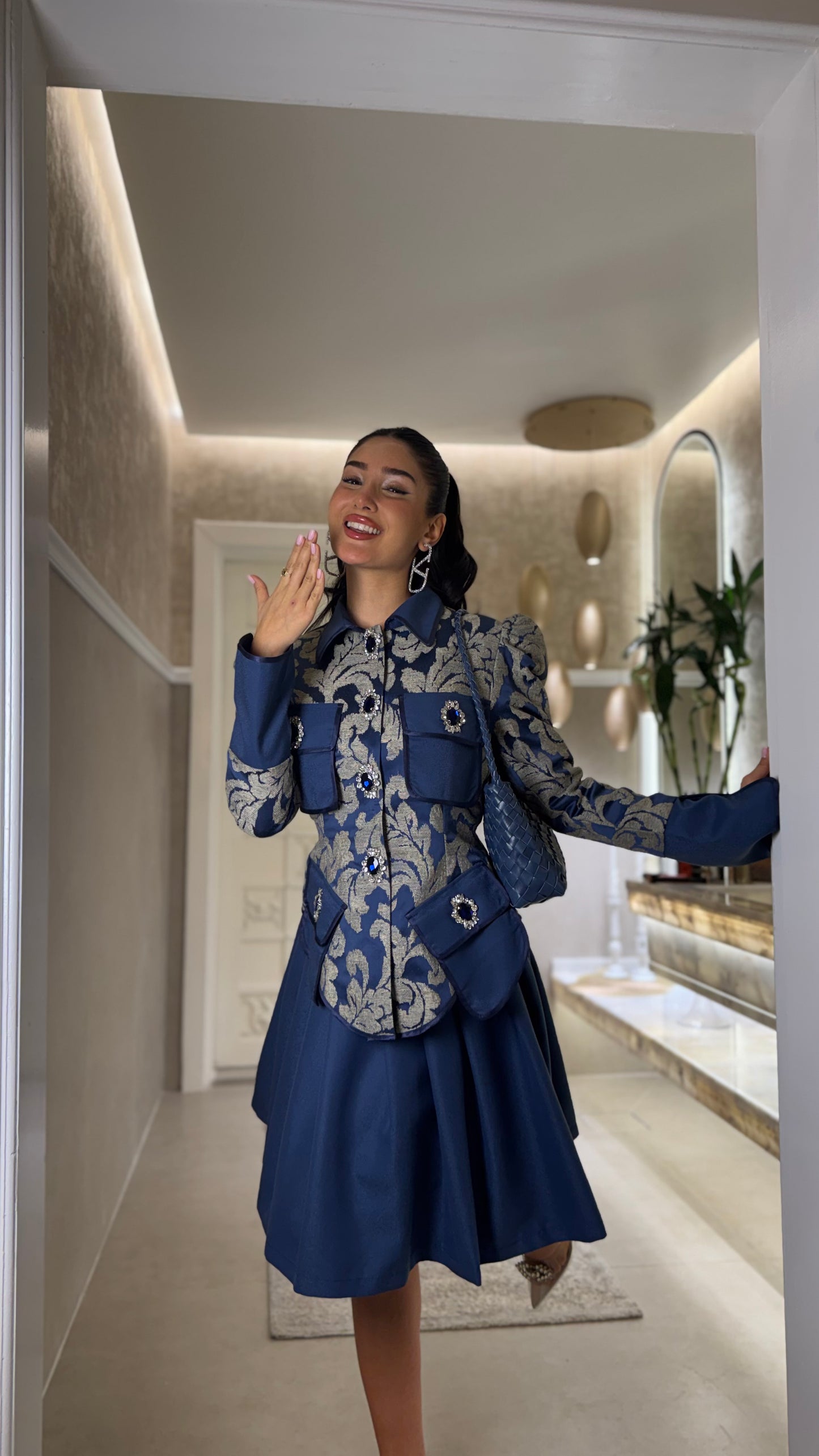 Navy blue Crystal set