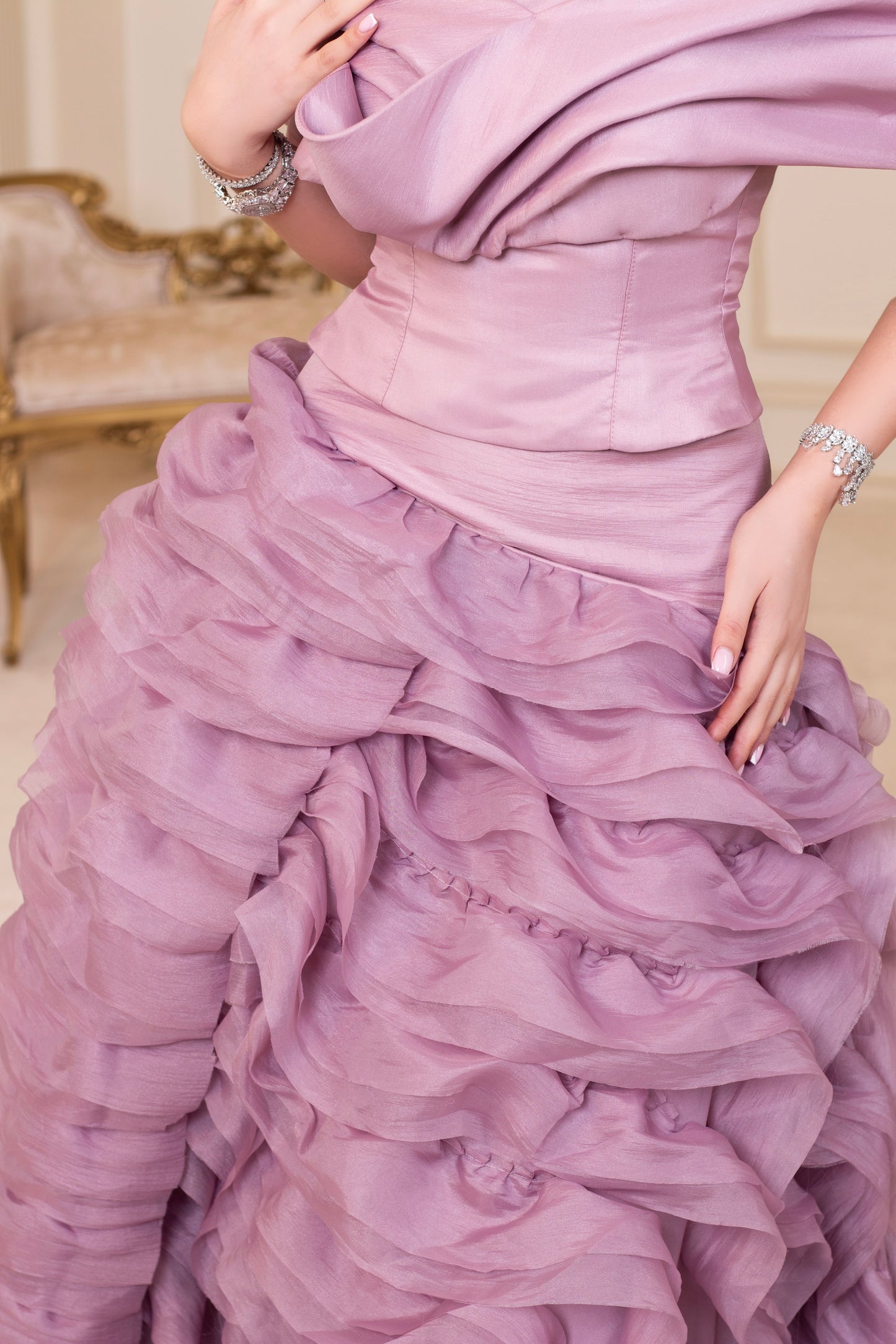 Little bride in nude pink