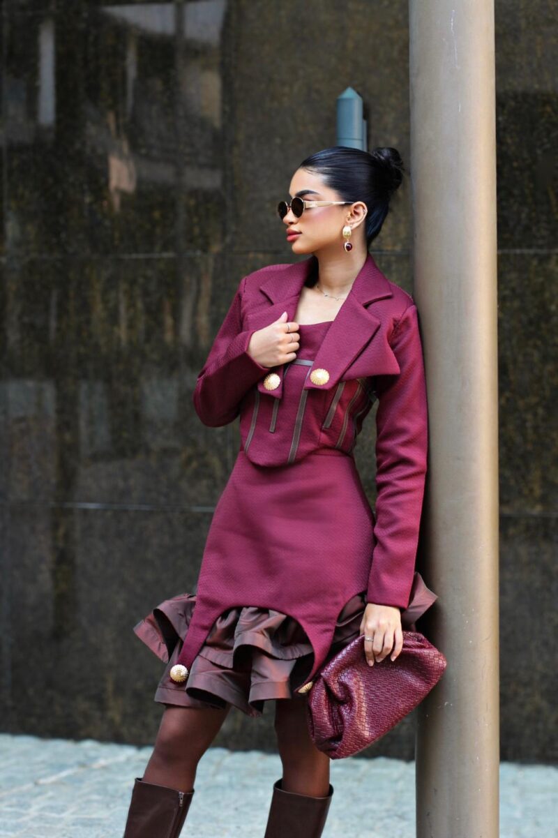 joud chanel in burgandy - Twigs Fashion