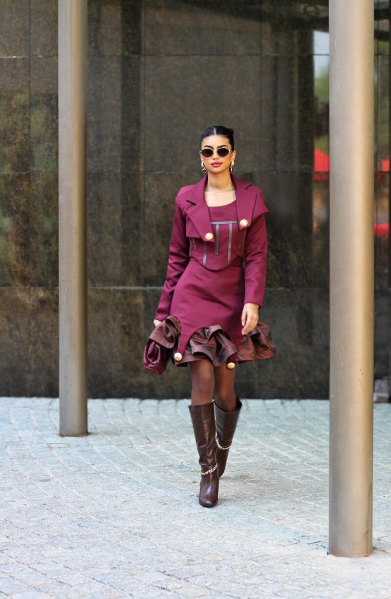 joud chanel in burgandy - Twigs Fashion